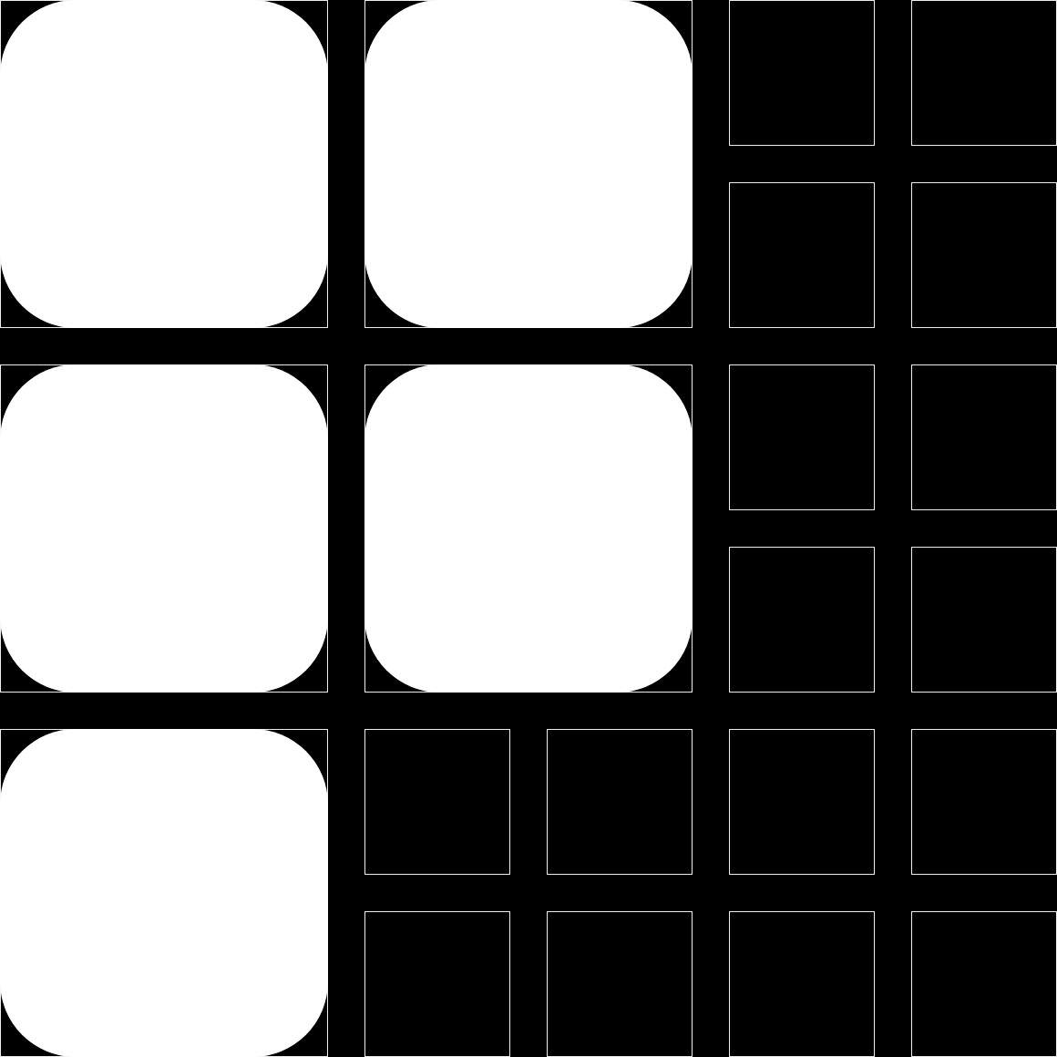 Shapes within a grid to form a letter P